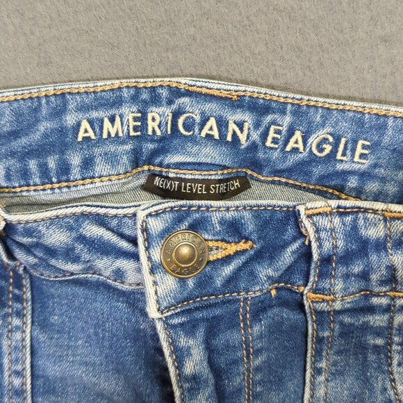 American Eagle Jeans Women's 10 Blue Super Hi-Rise Flare Denim - Picture 9 of 12